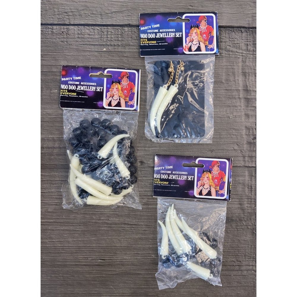 Vintage Halloween Plastic Voo Doo Costume Jewelry Party Time Costume Accessories